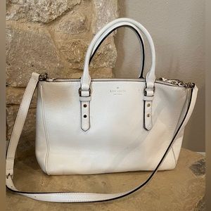 Kate Spade satchel bag with handles, white